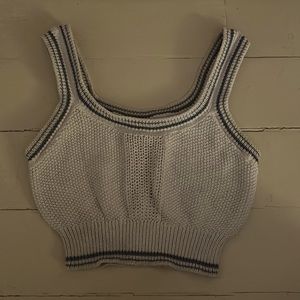 Aéropostale Blue and White Knit Cropped Tank